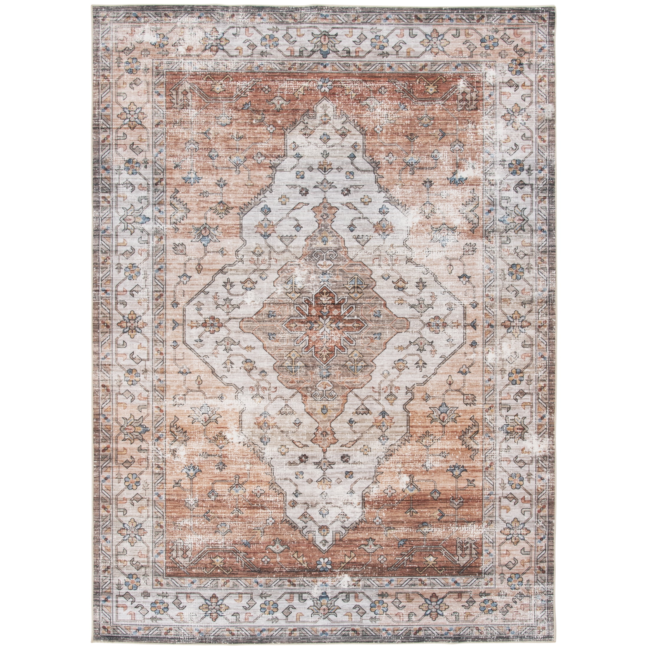 Home Décor Collection Washable Multicolor Persian Indoor Area Rug, 5'x7'