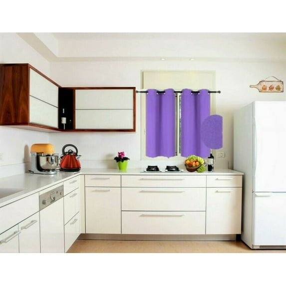 Home Décor K54 Curtain for Short Window Panel Thermal Insulated Lilac Color Blackout Drapes for Bedroom Kitchen set of 2 panels 28 inch by 54 inch