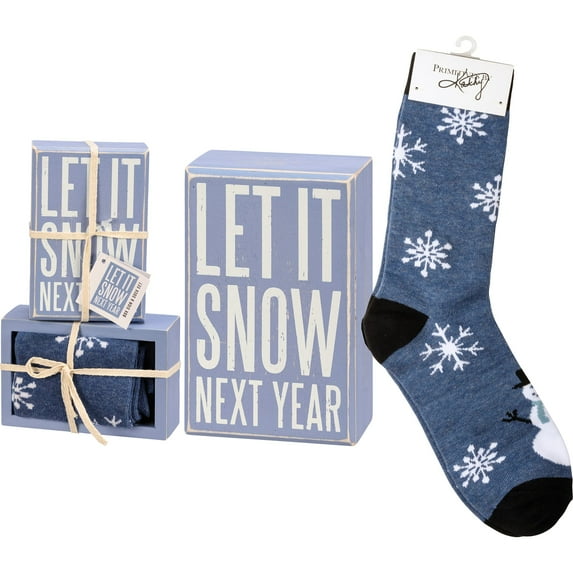 Home Décor Sign and Sock Gift Set