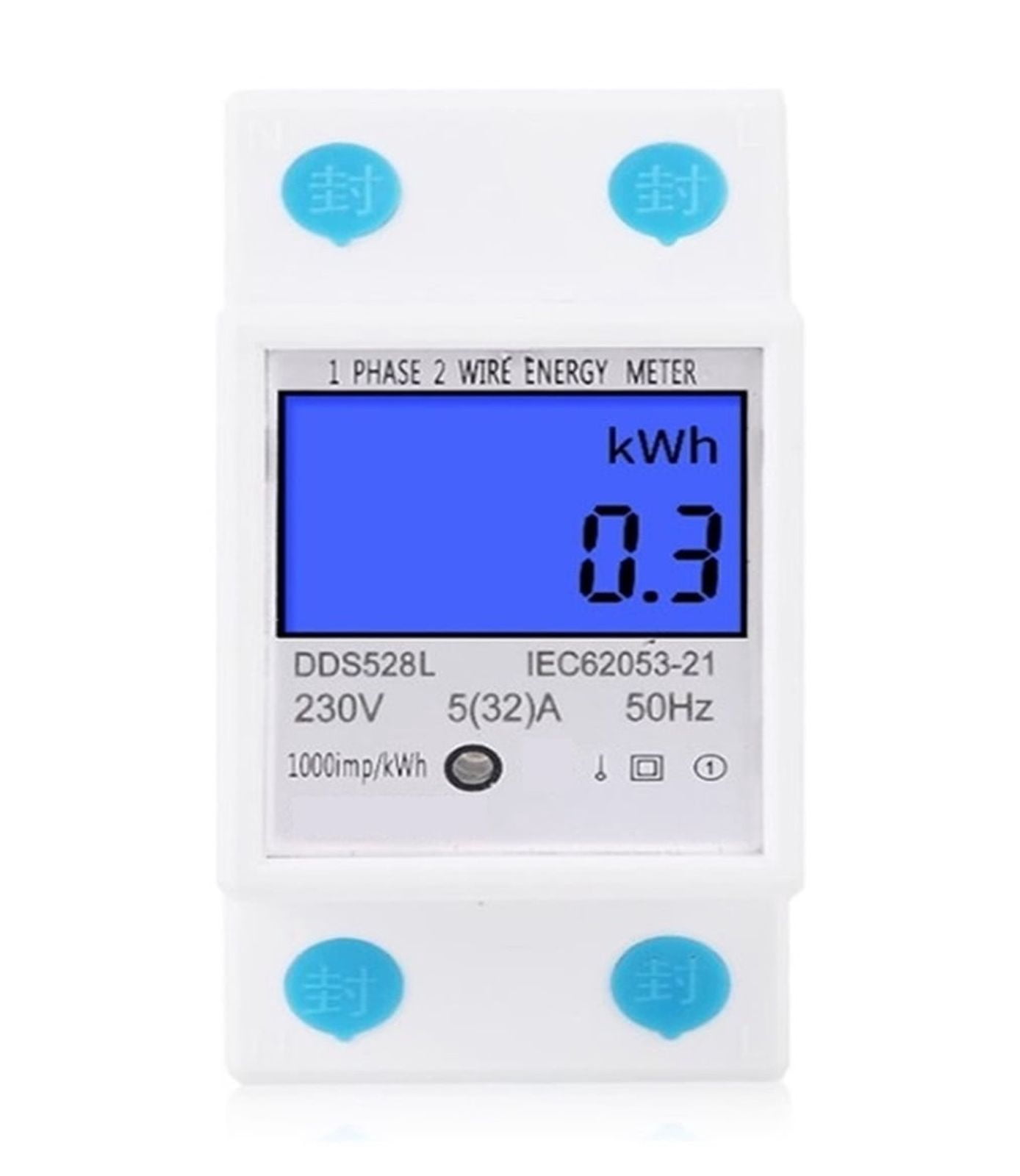 Home DIN Rail LCD Digital Display Power Consumption kWh Meter Single Phase Energy Meter Watt Wattmeter ,Overload Protection