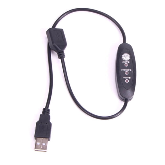 Home DIY 5V-12V Temperature Controller for Heating, 3-Speed 24W, 50 cm Cable, Black, 1 pc in OPP Bag
