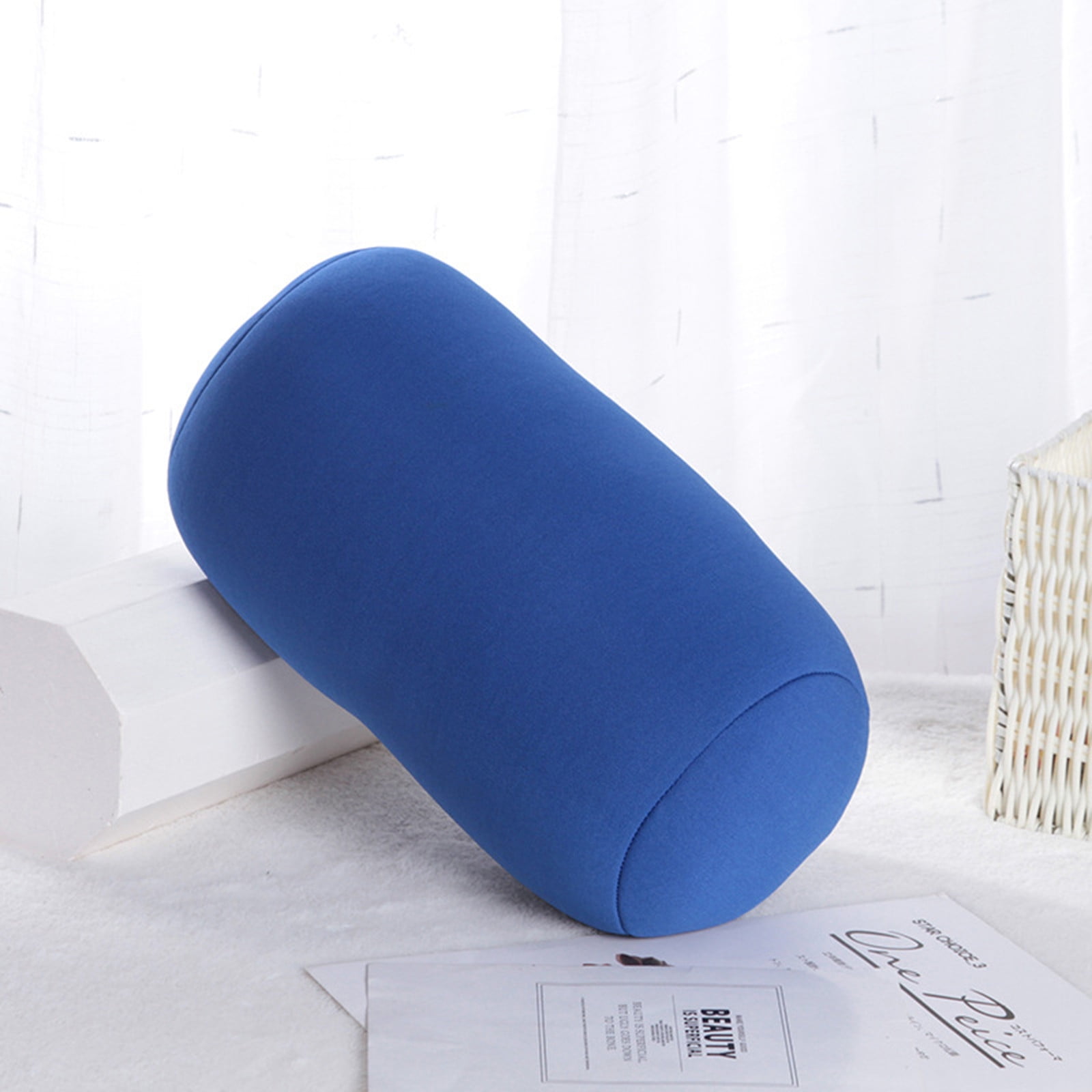 Washable Round Bolster Pillow - 60x15cm Cylinder Neck & Lumbar Support Pillow For Bed, Sofa, Travel