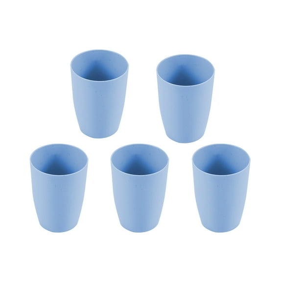 Meitianfacai 5pcs Wheat Straw Cups Plastic Cups Reusable Unbreakable Drinking Cups Dishwasher Safe Water Glasses Cup Set For Kitchen, Camping, Party