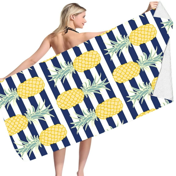 Meitianfacai Beach Towel Oversized Sand Free Quick Dry Swim Towel Extra Large Towel Light Travel Towel for Adults Beach Gifts Beach Accessories Pineapple Print Beach Towe