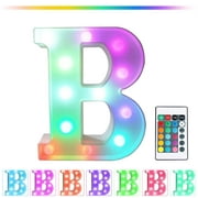 Home Deals up to 35% off, Uhuya Colorful Led Marquee Letter Lights with Remote – Party Bar Letters with Lights Decorations for The Home - Multicolor B