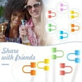 thumbnail image 1 of Home Decor 10 Silicone Straw Cover Set Reusable Drinking Straw Tips Compatible With 8Mm 10 Colors Available Perfect For Traveling Picnicking Fitness Party Decoration And Prot Straw, 1 of 7