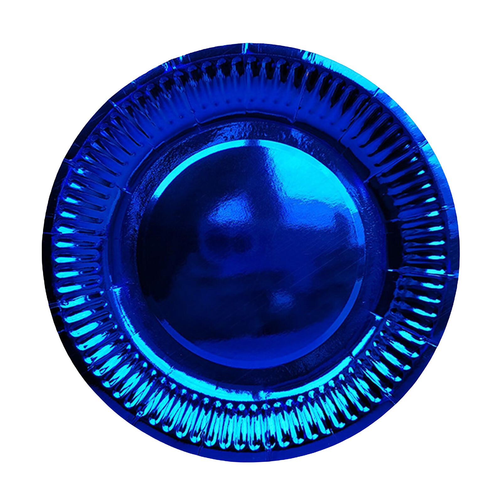 Home Decor 10Pcs Disposable 7 Inch Blue And Gold Foil Paper Plates for