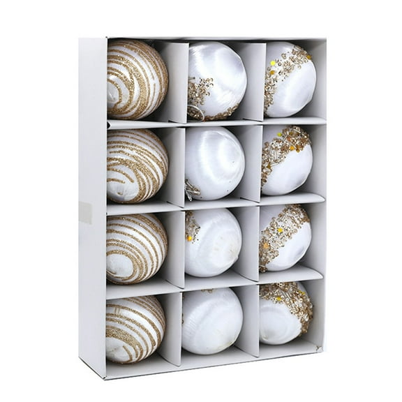 Home Decor 12Pcs 6cm Christmas Balls for Xmas Tree Hanging Decorations 2025 New Year Christmas Ball Glitter Silk Wire Home Party Ornaments E