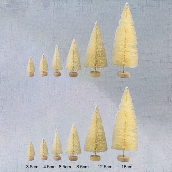 Home Decor 12Pcs Decorated Small Christmas Tree Cedar Pine On Sisal Silk Blue-Green Gold Silver And Red Mini Christmas Tree Ornaments White