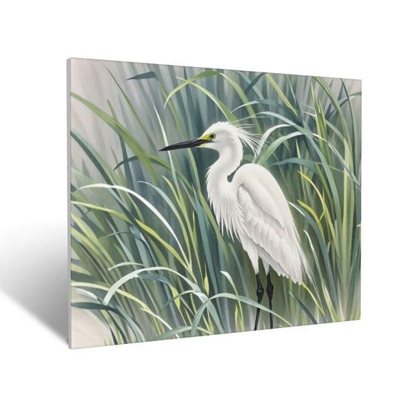 Home Decor 16 X 20 Green Grass And White Egrets For Living Room Bedroom Kitchen Office Canvas Decorative Picture Paintings Wall Decor Canvas Paintings