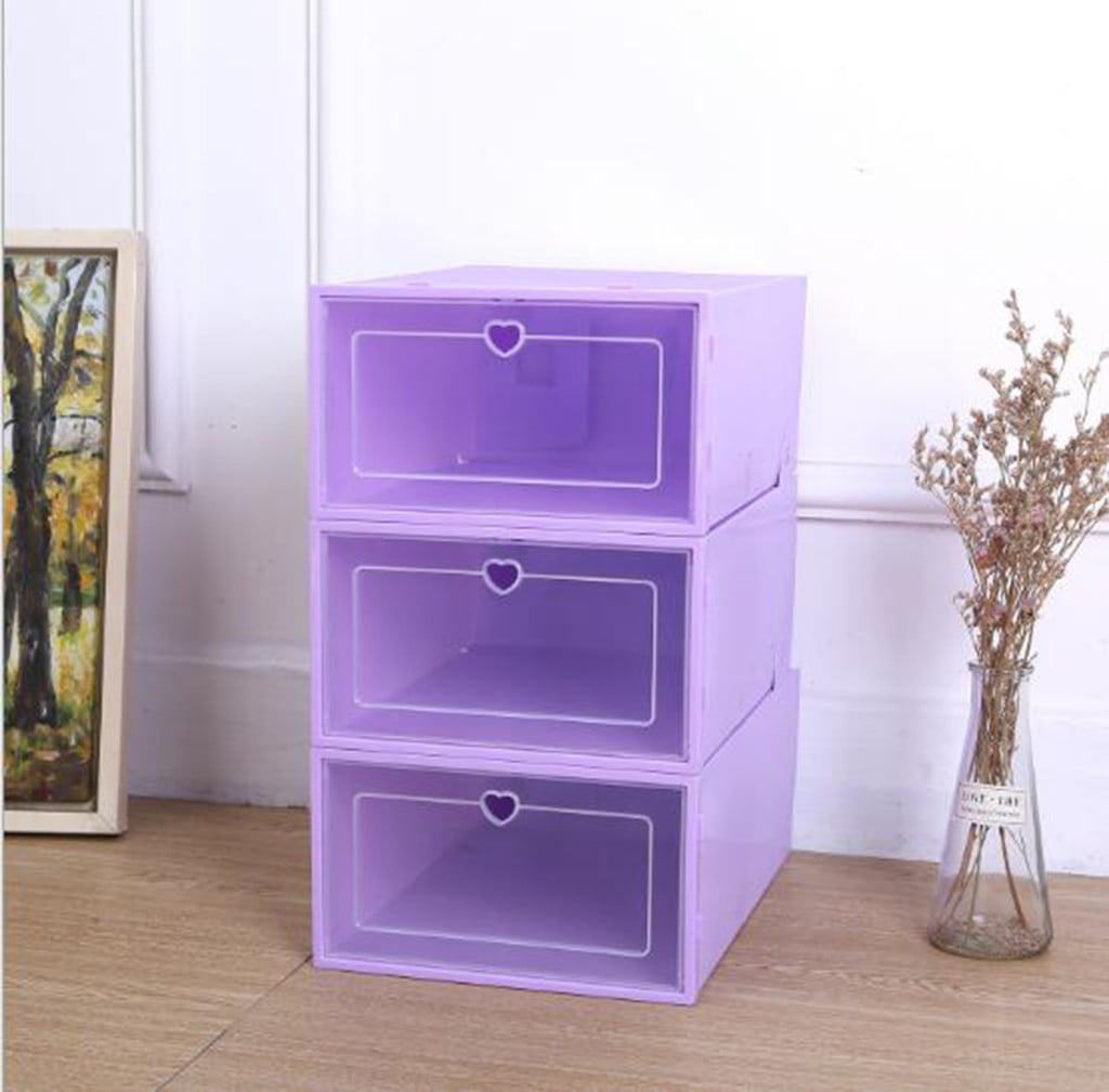IRIS USA Tall 6 Pack Shoe Storage Box Stackable and Drop Front Walmart
