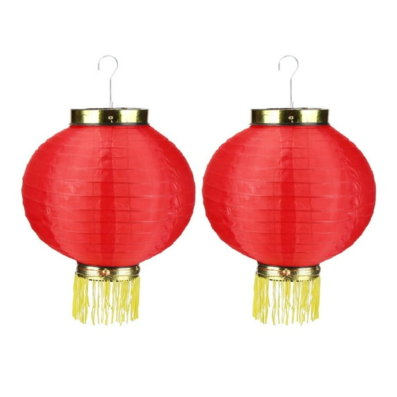 Home Decor 2pcs 10 inch Waterproof Round Cloth Lantern Foldable Decorative Lanterns (2pcs)
