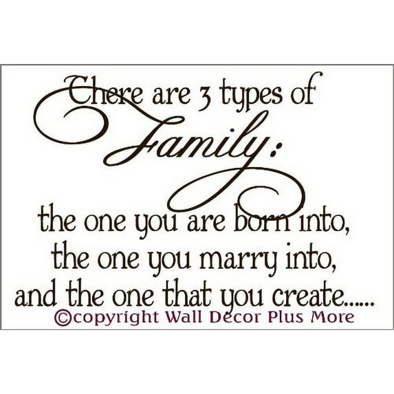 Home Decor 3 Types Of Family Wall Sticker Viny Decals Saying 23x15.5 Chocolate Brown