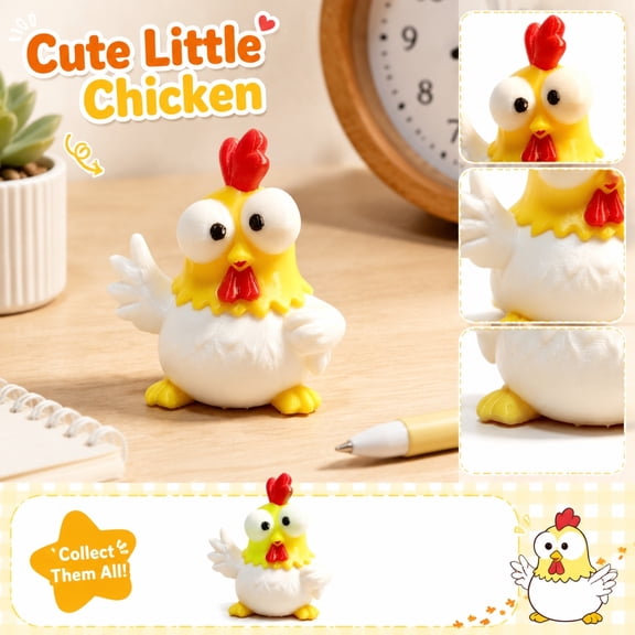 Home Decor, 3D Printed Googly Eye Chicken Statue, Cute Home Office Decor, Cute Room Decor Chicken Ornament, 2.5X2.5 Inch Lightweight Handmade Style 3D Print Display Piece Suitable