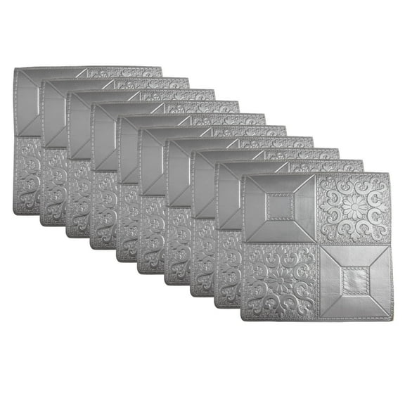 Home Decor 3D Tile Stone Brick Wall Sticker Soft Foam Panels Home Decor X10 Silver Grey