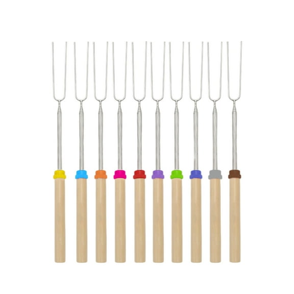 Home Decor 5/10/12 Pack Corn Barbecue Barbecued Pork Grill 8 Pack Smores Sticks 32 Inch Roasting Sticks for Fire Extendable Roasting Skewers with Bag Hot Dog fork Kit for Camping