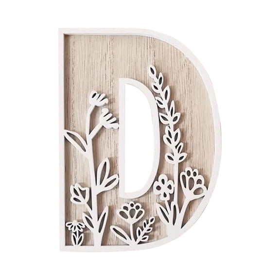 Home Decor 5 Inch 26 Letter For Wall Decoration Flowers Can Be Painted On Wood Children'S Room Letters Wooden Letters For Crafts Name Signs Wedding Desktop Ornament