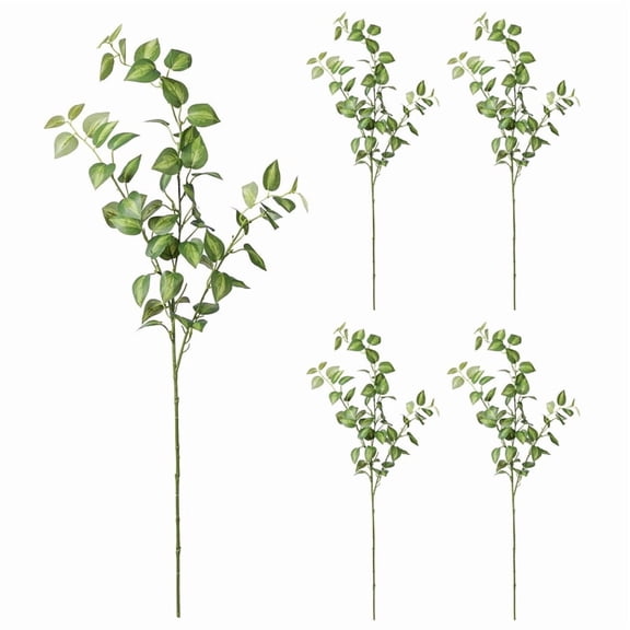 Home Decor 5-Pack Artificial Eucalyptus Stems, 30-Inch Greenery Branches, Low Maintenance Silk Foliage