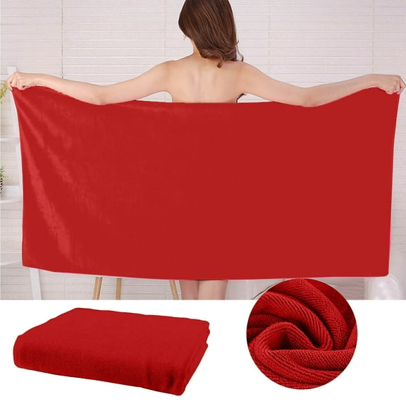 Home Decor 70X140Cm Microfiber Towels Large Bath Towel For Spa Beach Swimming Camping (Red) Towel