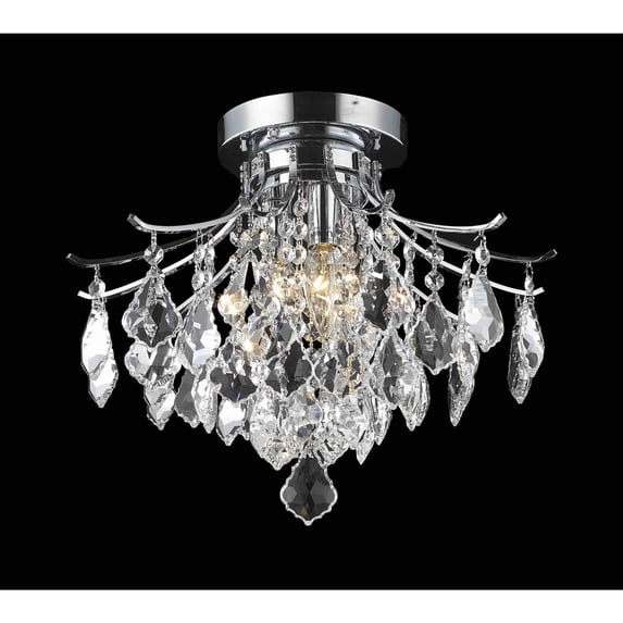 Home Decor Amelia Collection Flush Mount D16In H12In Lt:3 Chrome Finish