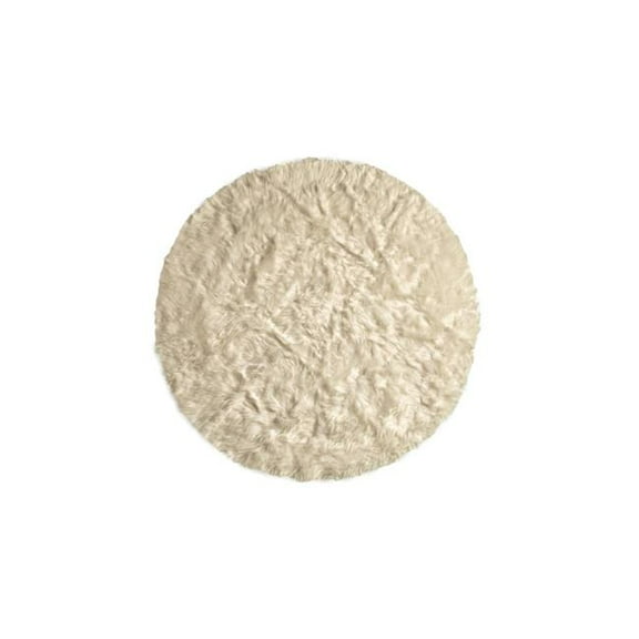 Home Decor Arlington Faux Sheepskin Circular Rug | 1-Piece | Off-white | 6'
