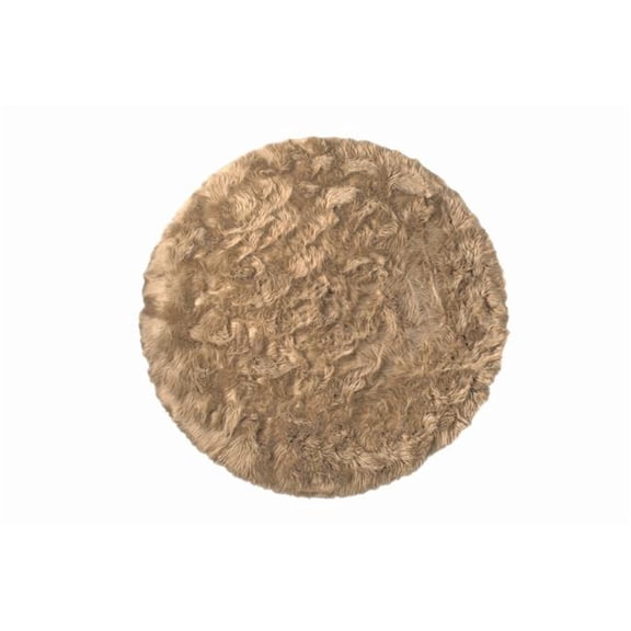 Home Decor Arlington Faux Sheepskin Circular Rug | 1-Piece | Tan | 6'