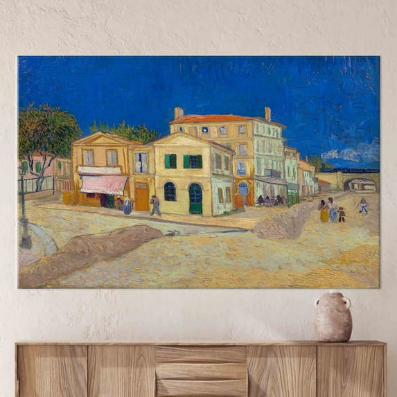 Home Decor Art Canvas, Reproduction Poster, Oil Painting Print, The Yellow House, Street Landscape Poster, Famous Canvas Decor, Canvas Wall Decor - Rolled Canvas