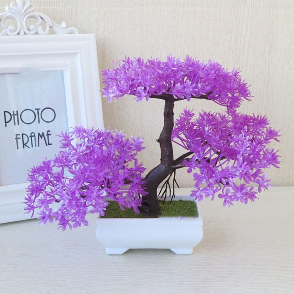 Home Decor Artificial Flower Plastic Plant Mini Bonsai Pine