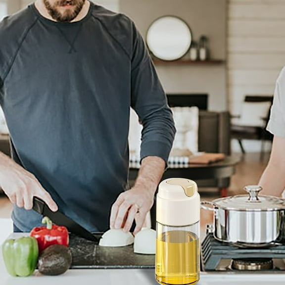 Home Decor Automatic Sealing Glass Oil Dispenser Drip Kitchen Bottle For Cooking Oil & Soy Leak Proof Design Food Storage