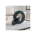 thumbnail image 1 of Home Decor and Bathroom Decor Marble Double Ring - Modern Shelf Sculpture and Office Accents for Room Styling - Coffee Table Ornaments and Living Room Decor Statues Design - 6", Green & Black, 1 of 11