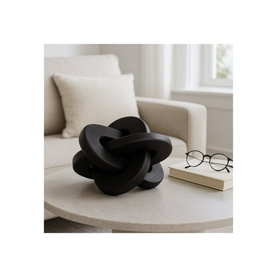 Home Decor and Bathroom Decor Sculpture - Room Display with Statues and Ornaments for Office Styling, Bookshelves or Living Room Decor Accent - Modern Coffee Table Arrangement - 10", Black