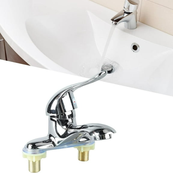 Home Decor Bathroom Faucet Alloy 2 Hole Handle Faucet Hot And Cold Water Mixer Tap Washing Basin Faucet Replacement Home Hotel Faucets Practical 6.1"