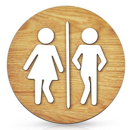 Home Decor Bathroom Wooden Sign Bathroom Creative Toilet Wall Sign Door Decoration Gold