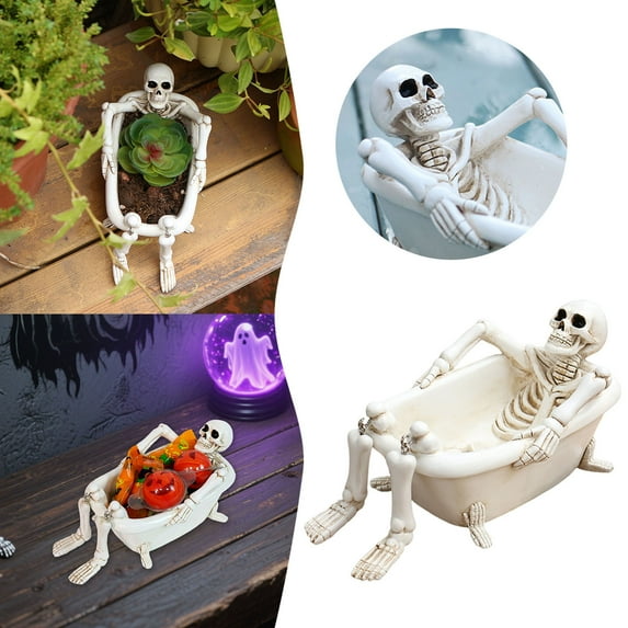 Home Decor Bathtub Succulent Flower Pot With Hole Halloween Festival Indoor And Outdoor Home Decoration Ornaments Desktop Ornament