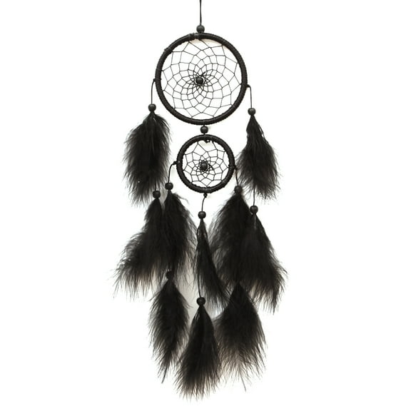 Home Decor Black Handmade Feather Dream Catcher Traditional Craft Decoration Birthday Gifts