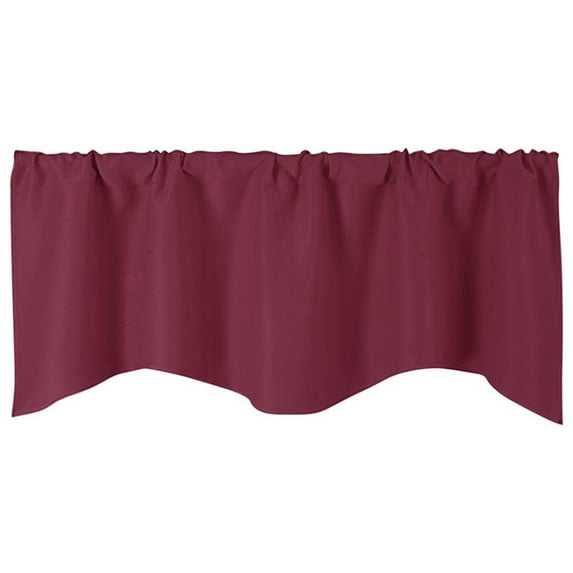 Home Decor Blackout Curtains, Furenl Christmas Solid Curtain Rod Pocket Curtain Fan Shape for Kitchen Dark Red 1 Item, 1X Curtain