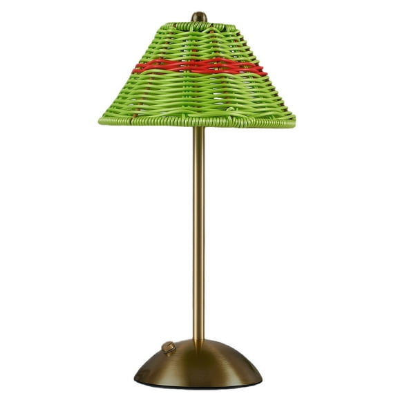 Home Decor Boho Rattan Table Lamp Cordless Wicker Lamp Rechargeable Bambo O Desk Lamp 3 Color Dimmable Tou Ch Control Night Light for Bedroom Living Room Outdoor De Cor