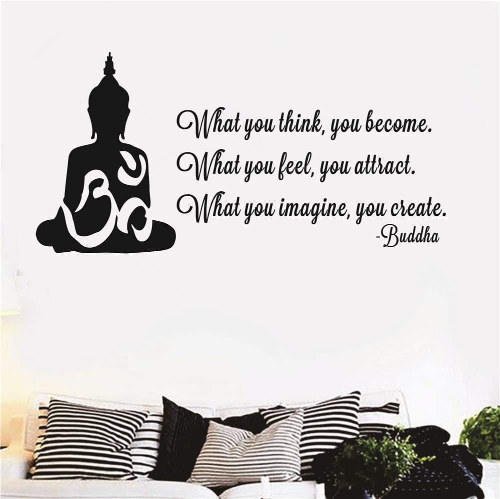 Home Decor Buddha Quotes Wall Sticker Yoga Studio Zen Buddhism Wall