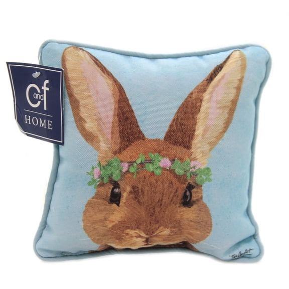 Home Decor CLOVER BUNNY PILLOW Fabric Mini Square Rabbit Decorative 86054018