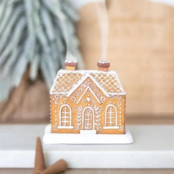 Home Decor Cabin Snowy Winter Incense Burner Incense Burner Christmas Cabin Incense Burner Home Chimney Decorations Desktop Ornament