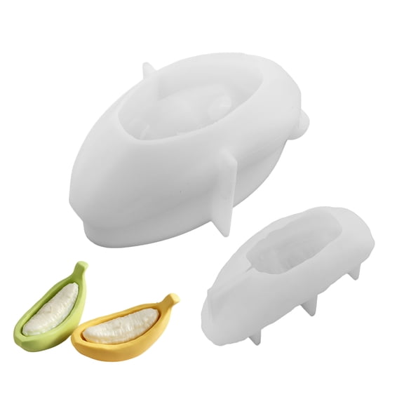 Home Decor Casting Mold Set in Silicone, Banana Shape Outer Shell and Insert Design for Plaster Cement Wax Crafts and Handmade Display Pieces