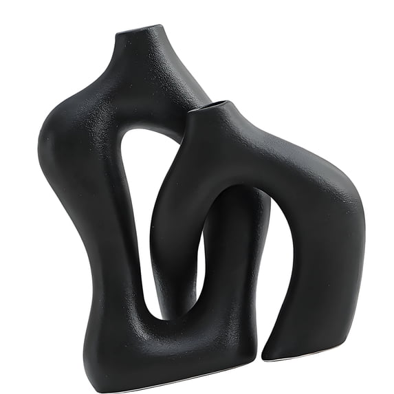 Home Decor Ceramic Vase with Sculptural Double Opening Design for ...