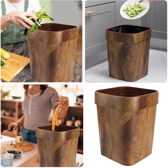 Home Decor Chinese Retro Imitation Wood Grain Can Household Living Room Kitchen Toilet Paper Pressure Ring Large Kitchen Cleaning Supplies Practical