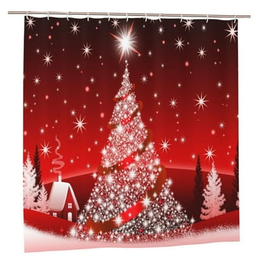 Home Decor Christmas Decoration Background Fabric Modern Shower Curtain European Style Bathroom Waterproof Shower Curtain 72x72in