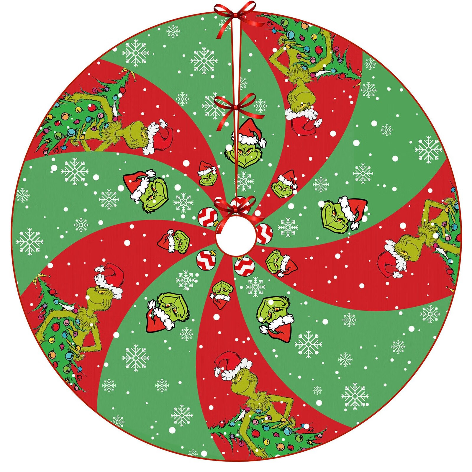 Home Decor Christmas Digital Print Christmas Tree Skirt Party Christmas