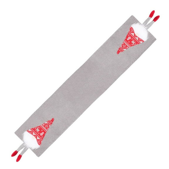 Home Decor Christmas Table Runner Xms Table Cover with Elf Legs Noel Gifts Tablecloth Grey