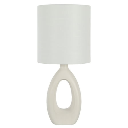 Home Decor Classic Collection White Ceramic Finish Table Lamp, 21"H