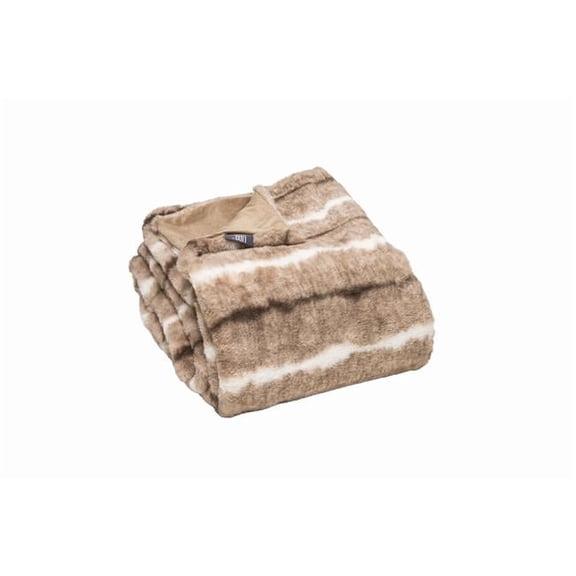 Home Decor Classic Faux Fur Throw | 1-Piece | Beige Rabbit | 50'x60'