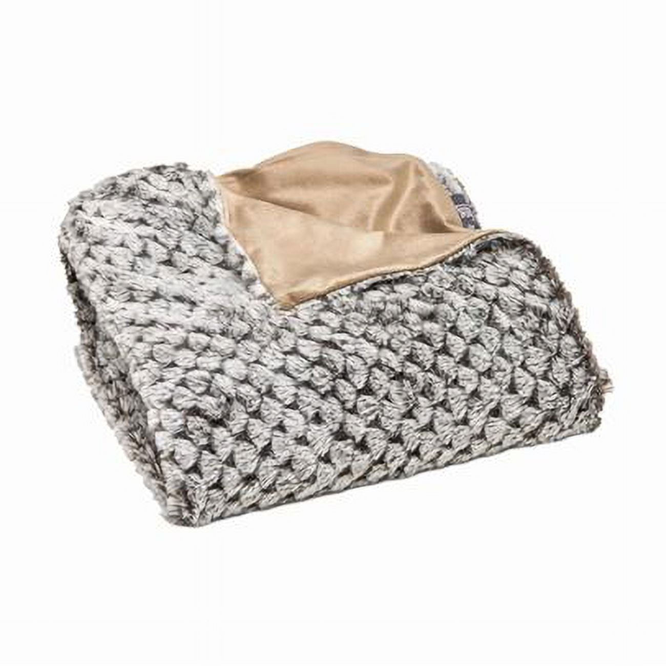 Luxe Chinchilla Faux Fur 50" x 60" Plush Throw Blanket