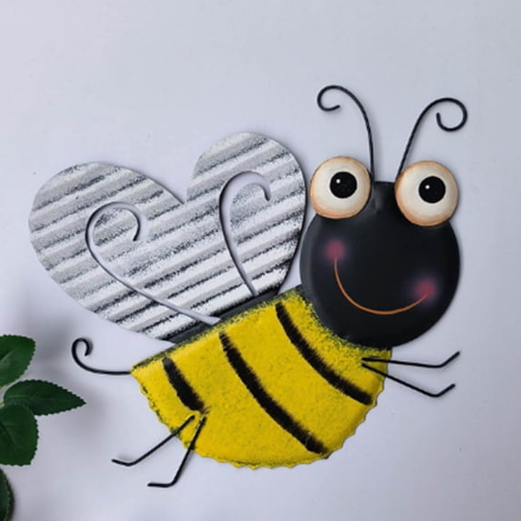 Home Decor Clearance! Metal Bee Wall Decoration Outdoor Garden Fence Art, Hanging Decoration of Living Room and Bedroom,11.02x9.05 Inch
